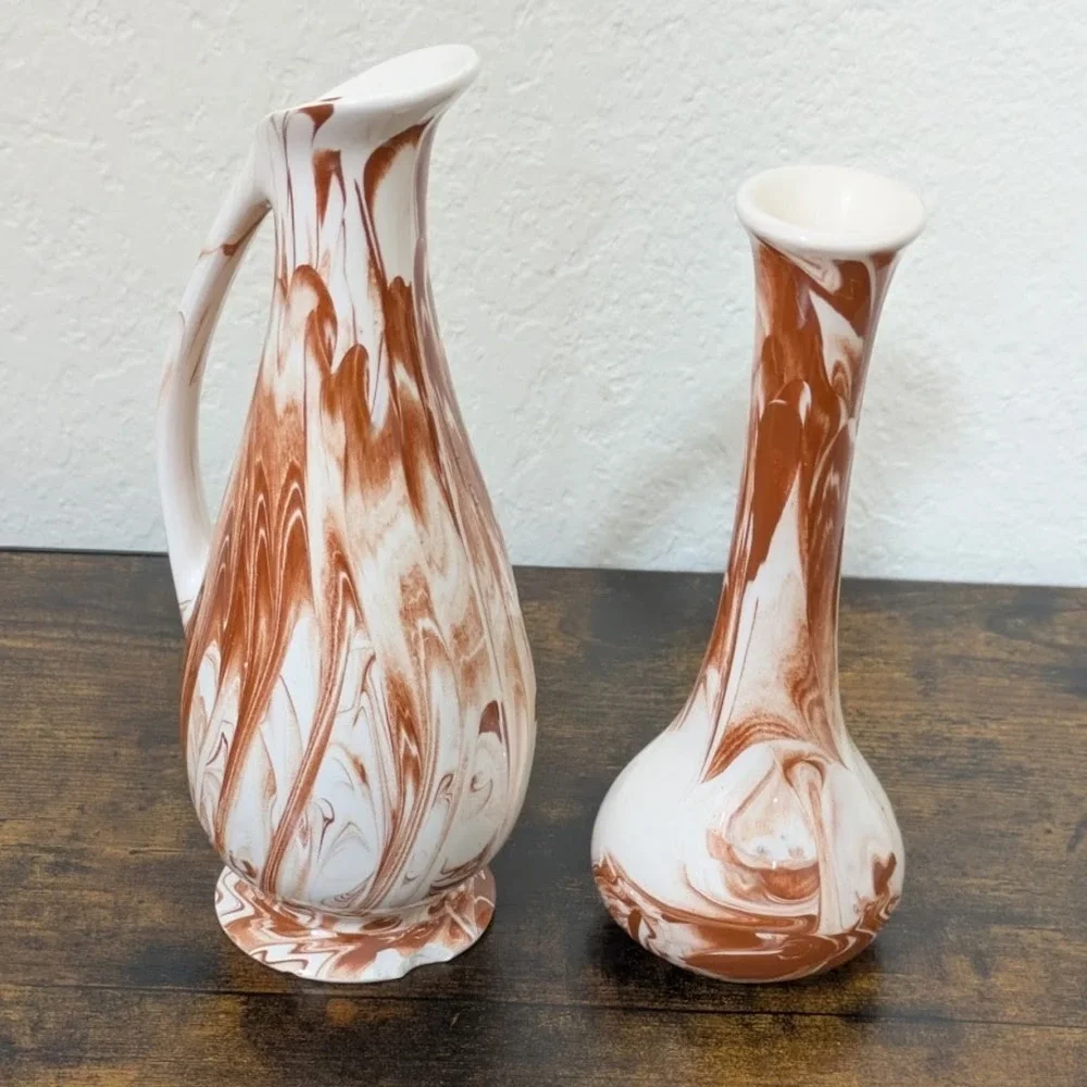 VTG Originals‎ by G Green Vase and Pitcher with Ozark Clay Meramec Caverns